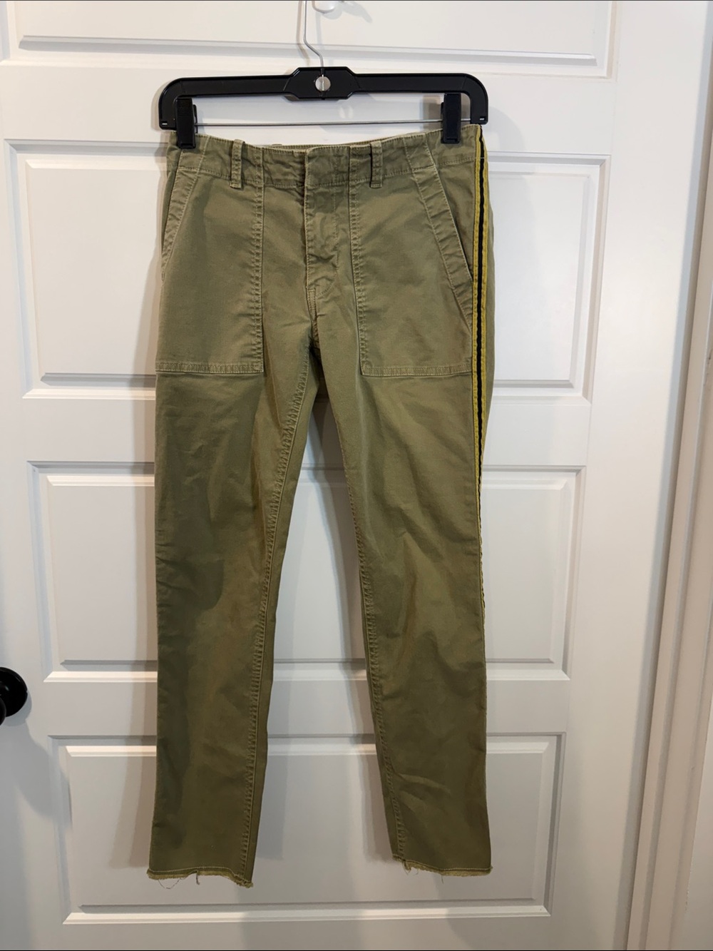 Nili Lotan Army Green Camo Olive Pants Racing Stripe # 2609988 - Size 0